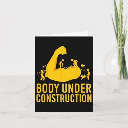 Bodybuilder Body Under Construction Funny Gym Body Karte (Vorderseite)