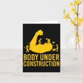 Bodybuilder Body Under Construction Funny Gym Body Karte (Gelbe Blume)