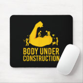 Bodybuilder Body Under Construction Funny Gym Body Mousepad (Mit Mouse)