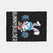 Bodybuilder Bunny Oaster Bunnybuilder Fitness Gym Fleecedecke (Vorderseite (Horizontal))