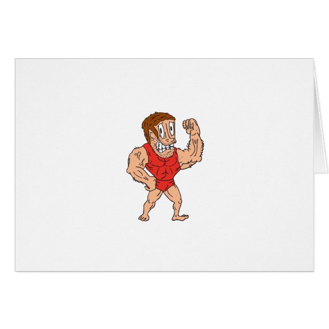 Bodybuilder, der Muskel-Cartoon biegt (Vorderseite (Horizontal))