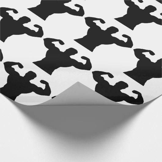 Bodybuilder, der Muskeln biegt Geschenkpapier (Ecke)