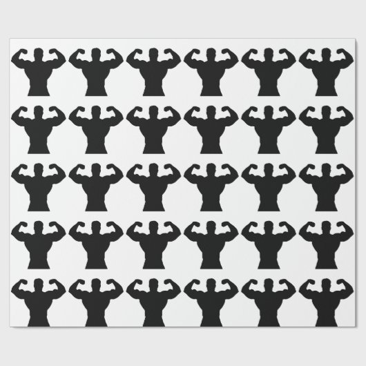 Bodybuilder, der Muskeln biegt Geschenkpapier (Flach)