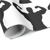 Bodybuilder, der Muskeln biegt Geschenkpapier (Rolleneckpunkt)