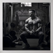 Bodybuilder, der zwischen Sets ruht Poster (Vorne)