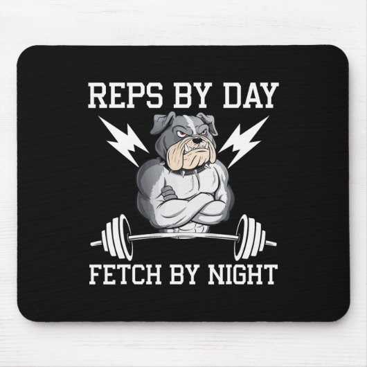 Bodybuilder Dog Lover Gym Wear Fitness Workout Bod Mousepad (Vorne)