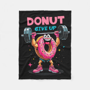Bodybuilder Donut Give up Spaß Gym Workout Joke m Fleecedecke