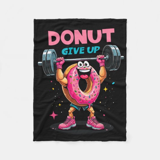 Bodybuilder Donut Give up Spaß Gym Workout Joke m Fleecedecke (Vorderseite)