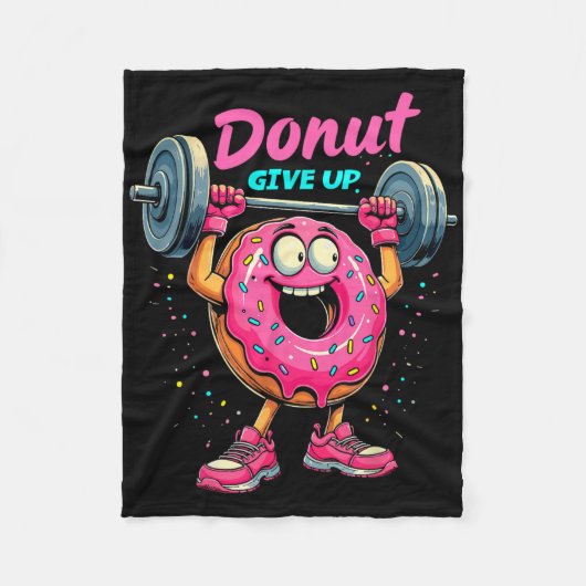 Bodybuilder Donut Give up Spaß Gym Workout Joke m Fleecedecke (Vorderseite)