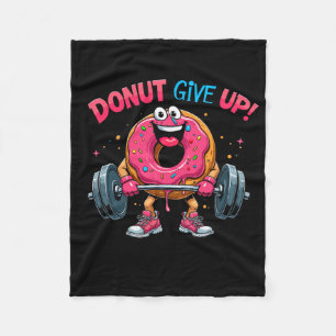 Bodybuilder Donut Give up Spaß Gym Workout Joke m Fleecedecke