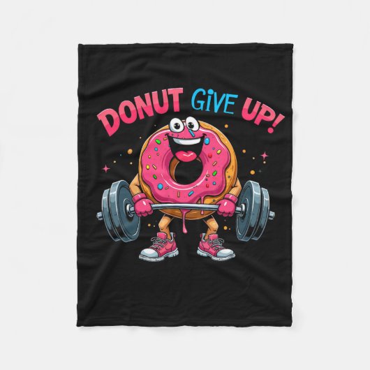 Bodybuilder Donut Give up Spaß Gym Workout Joke m Fleecedecke (Vorderseite)