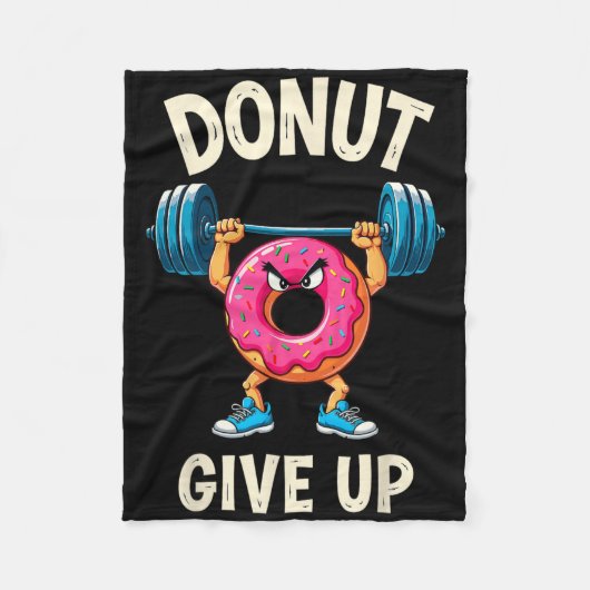 Bodybuilder Donut Give up Spaß Gym Workout Joke m Fleecedecke (Vorderseite)
