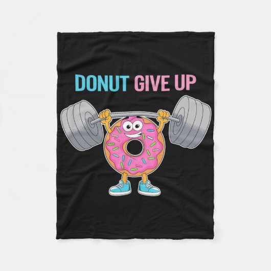 Bodybuilder Donut Give up Spaß Gym Workout Joke m Fleecedecke (Vorderseite)