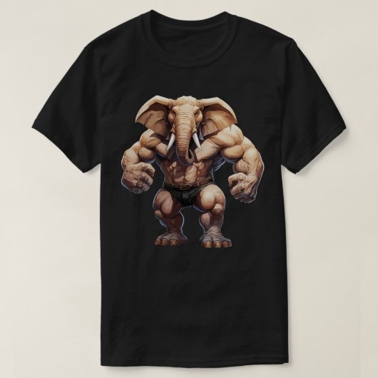 Bodybuilder Elephant T-Shirt (Design vorne)