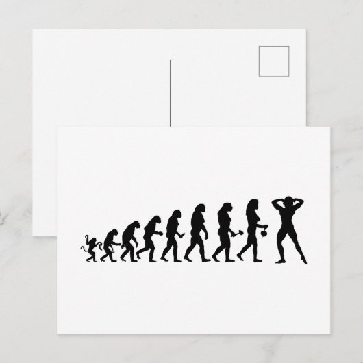 Bodybuilder Evolutionstheorie des Kraftsport Postkarte (Vorne/Hinten)