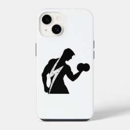 Bodybuilder Fitness Grafik Weiß iPhone Hülle