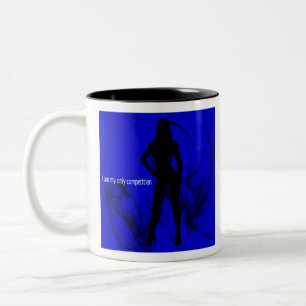 Bodybuilder Fitness "Ich bin mein einziger Wettbe Zweifarbige Tasse