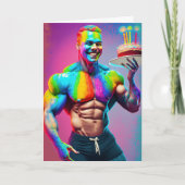 Bodybuilder Gay Birthday Karte (Vorderseite)