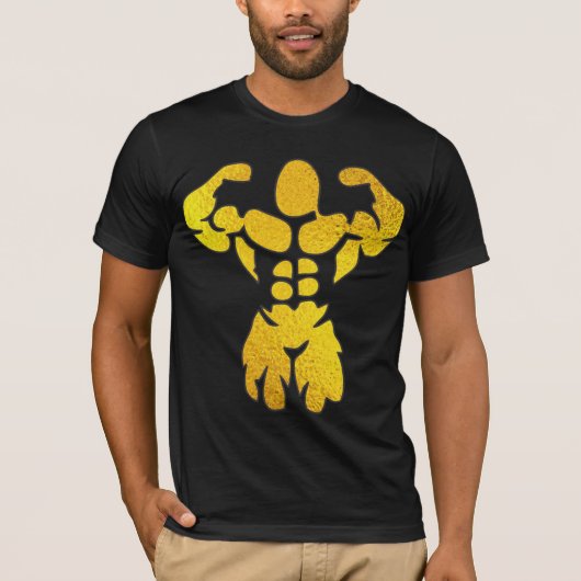 Bodybuilder Golden Foil T-Shirt (Vorderseite)