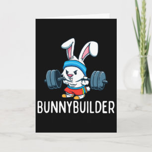 Bodybuilder Hase Ostern Bunnybuilder Fitness Gym Karte