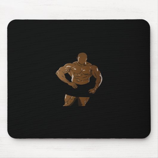 Bodybuilder in Pose - Stärke und Pion für Bodybu Mousepad (Vorne)