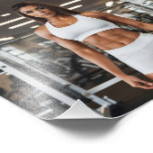 Bodybuilder Latina in Gym Fotodruck (Ecke)