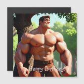 Bodybuilder Magnetkarte zum Geburtstag (Vorne/Hinten)