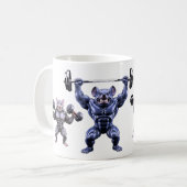 Bodybuilder-Maus Glänzendes Fitnessstudio-Training Kaffeetasse (Vorderseite Links)