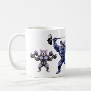 Bodybuilder-Maus Glänzendes Fitnessstudio-Training Kaffeetasse