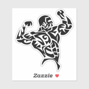Bodybuilder musculculculcu Tribal 3 Aufkleber