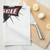 Bodybuilder-Muskel-Logo Geschirrtuch (Viertel Falte)
