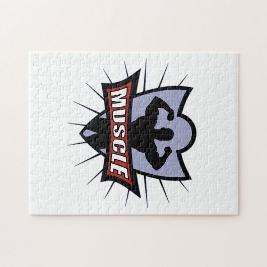 Bodybuilder-Muskel-Logo Puzzle (Horizontal)