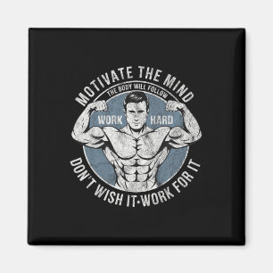 Bodybuilder Old School Vintage 80er Gewichts Sport Magnet