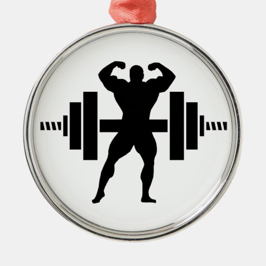 Bodybuilder Ornament Aus Metall (Vorne)