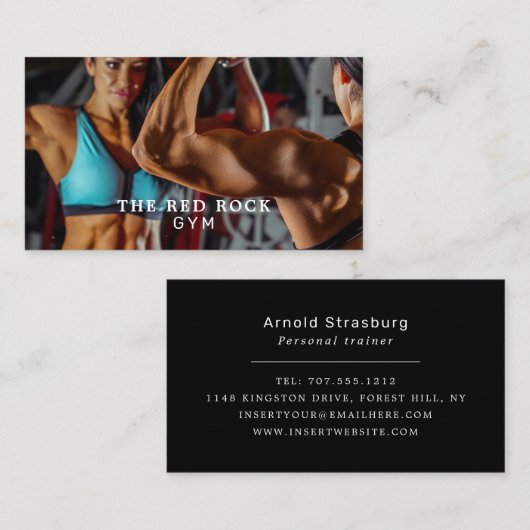 Bodybuilder, Personal Trainer, Gym Instructor Visitenkarte (Vorne/Hinten)
