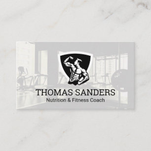 Bodybuilder-Pose Flexing Gym Visitenkarte