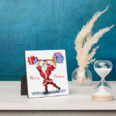 Bodybuilder Santa Claus mit Weihnachtsgeschenken - Fotoplatte (InSitu)