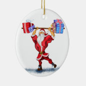 Bodybuilder Santa Claus mit Weihnachtsgeschenken - Keramik Ornament (Rechts)