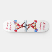 Bodybuilder Santa Claus mit Weihnachtsgeschenken - Skateboard (Horizontal)