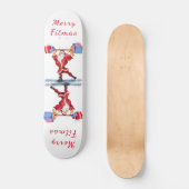 Bodybuilder Santa Claus mit Weihnachtsgeschenken - Skateboard (Vorderseite)