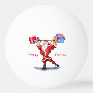 Bodybuilder Santa Claus mit Weihnachtsgeschenken - Tischtennisball