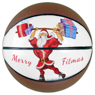 Bodybuilder Santa Funny Christmas Basketball