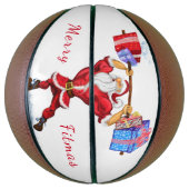 Bodybuilder Santa Funny Christmas Basketball (Vertikal)