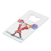 Bodybuilder Santa Funny Christmas Bottle Opener Geldbeutel Flaschenöffner (Rückseite Schrägansicht)