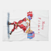 Bodybuilder Santa Funny Christmas Küchentuch (Horizontal)