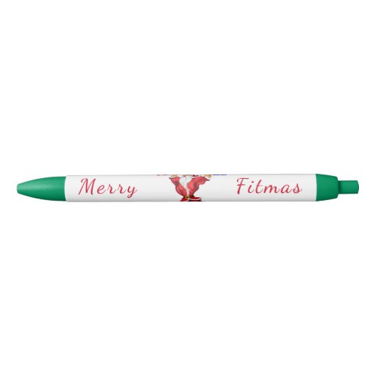 Bodybuilder Santa Funny Christmas Pen Kugelschreiber (Vorderseite)