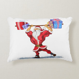 Bodybuilder Santa Funny Christmas Pillow Dekokissen