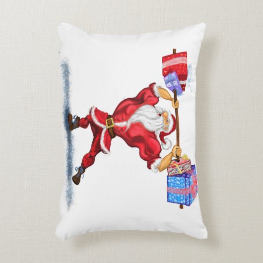 Bodybuilder Santa Funny Christmas Pillow Dekokissen (Vorderseite(Vertikal))