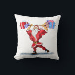 Bodybuilder Santa Funny Christmas Throw Kissen<br><div class="desc">Kissen mit Bodybuilder Weihnachtsmann mit Weihnachtsgeschenken - Fun Cartoon Malerei Funny Collection - Wählen / Fügen Sie Ihren einzigartigen Text / Name / Farbe - Make Your Special Kissen Geschenk - Neu vergrössern und verschieben oder entfernen und fügen Sie Elemente / Text mit Anpassungstool! Malerei und Design von MIGNED. Bitte...</div>