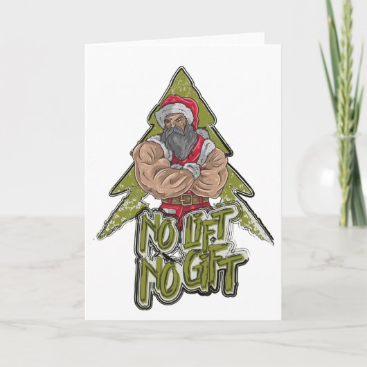 Bodybuilder Santa Funny Fitness Christmas Card Karte (Vorderseite)